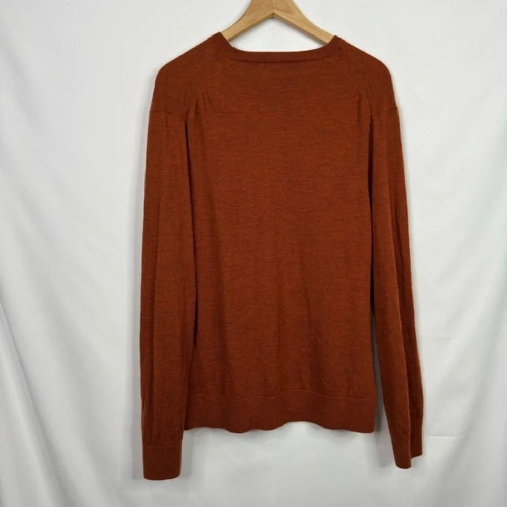 Michael Kors Men's Extra Fine Merino Wool Crew Neck Sweater Burnt‎ Orange XXL